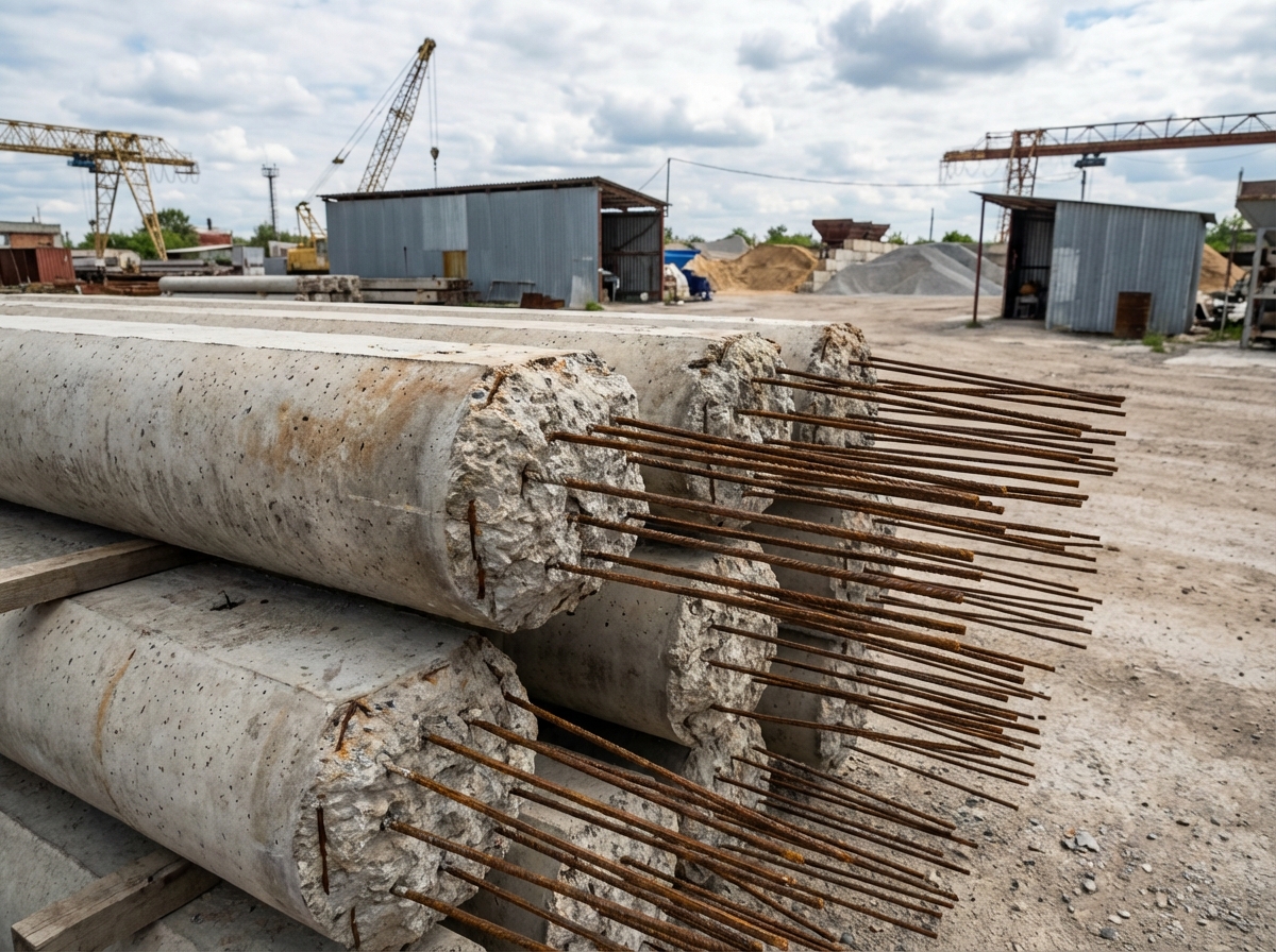 Precast columns stacking yard